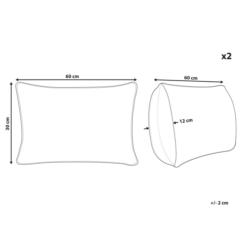 Zestaw 2 poduszek dekoracyjnych DOURIS 30 x 60 cm Jasnobeżowy W kratkę