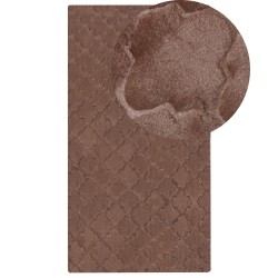 Dywan sztuczne futro królika 80 x 150 cm brązowy GHARO