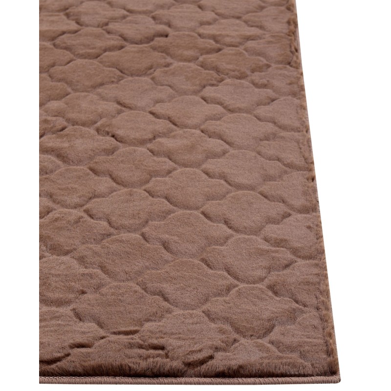 Dywan sztuczne futro królika 80 x 150 cm brązowy GHARO