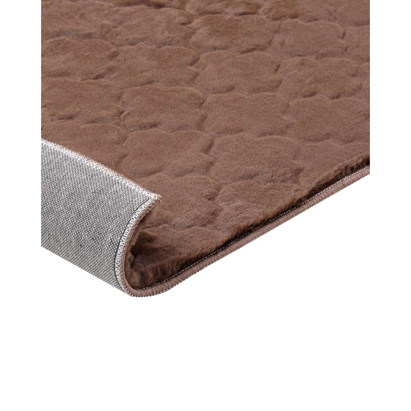 Dywan sztuczne futro królika 80 x 150 cm brązowy GHARO