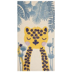 Dywan dziecięcy bawełniany motyw lamparta 80 x 150 cm wielokolorowy LUAS