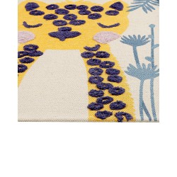 Dywan dziecięcy bawełniany motyw lamparta 80 x 150 cm wielokolorowy LUAS