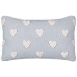 Bawełniana poduszka dekoracyjna w serca 30 x 50 cm szara GAZANIA