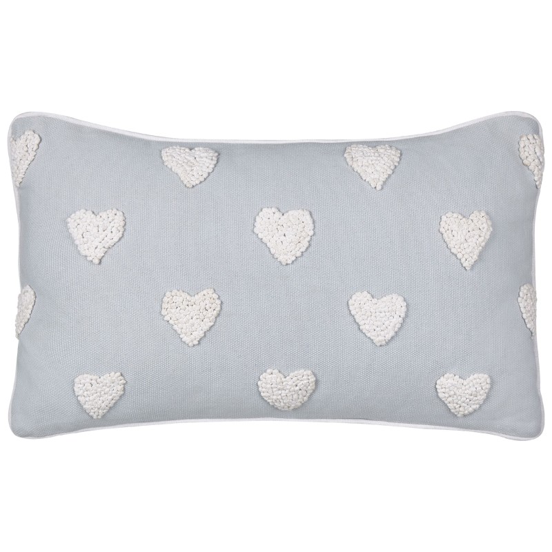 Bawełniana poduszka dekoracyjna w serca 30 x 50 cm szara GAZANIA