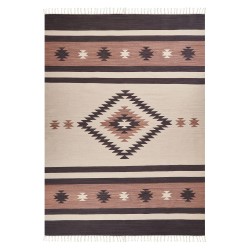 Dywan bawełniany kilim 140 x 200 cm beżowo-brązowy ARAGATS