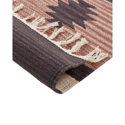 Dywan bawełniany kilim 140 x 200 cm beżowo-brązowy ARAGATS