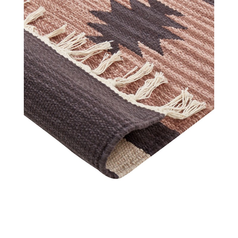 Dywan bawełniany kilim 140 x 200 cm beżowo-brązowy ARAGATS