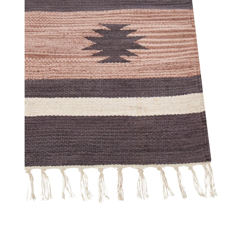 Dywan bawełniany kilim 140 x 200 cm beżowo-brązowy ARAGATS