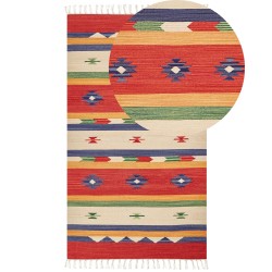Dywan bawełniany kilim 80 x 150 cm wielokolorowy ALAPARS