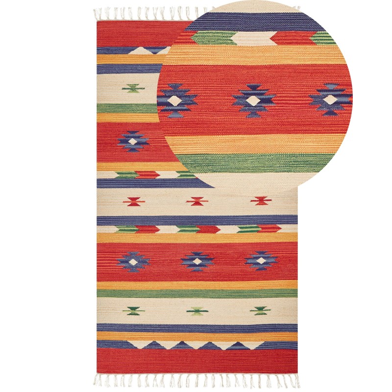 Dywan bawełniany kilim 80 x 150 cm wielokolorowy ALAPARS