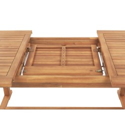 Stół ogrodowy rozkładany JAVA 160/220 cm 90 cm Drewno akacjowe Jasnobrązowy