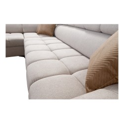 Ecksofa Venna III mit Schlaffunktion, USB-Port und öffnender Bar - Plüsch, Avra 6