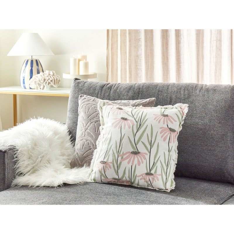 Poduszka dekoracyjna GYNURA Bawełna 45 x 45 cm Kolorowy Wzór kwiatowy