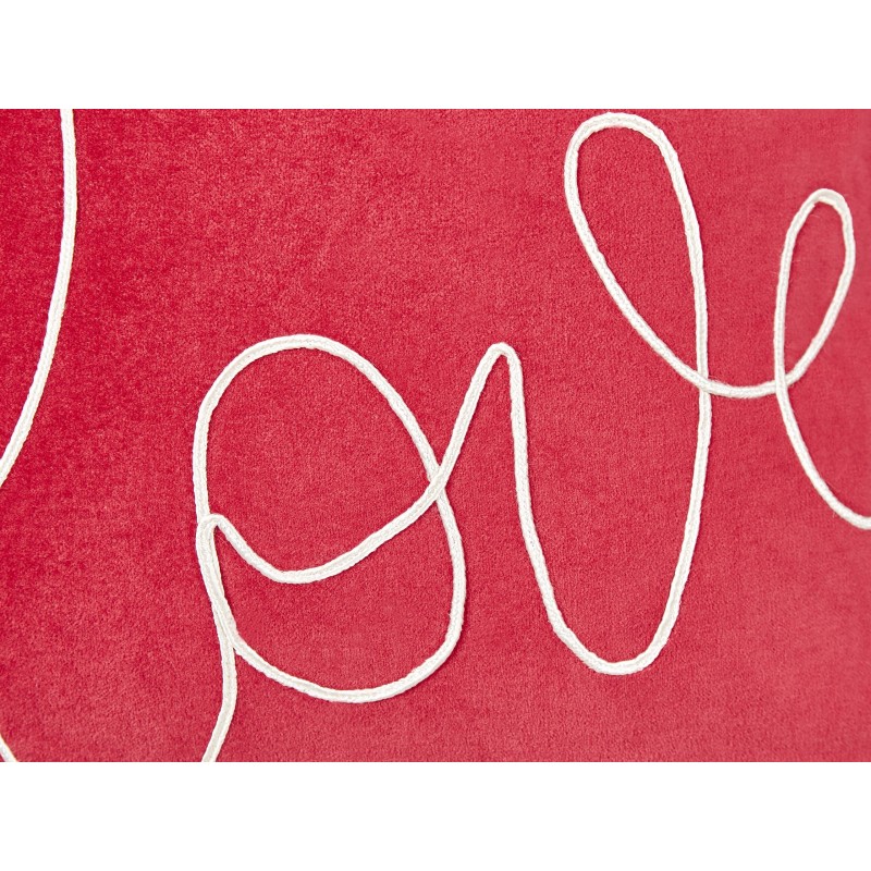 Zestaw 2 poduszek dekoracyjnych SIDERASIS Welur 45 x 45 cm Czerwony Z napisami