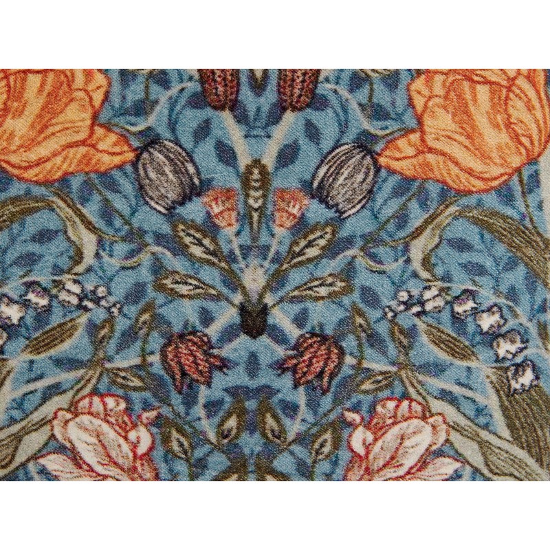 Poduszka dekoracyjna MITELLA Welur 45 x 45 cm Niebieski Wzór kwiatowy