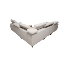 Venna III corner sofa with sleeping function, USB port, and opening bar - Plush, Avra 6