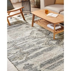 Dywan wełniany kilim 200 x 300 cm szary ARATASHEN