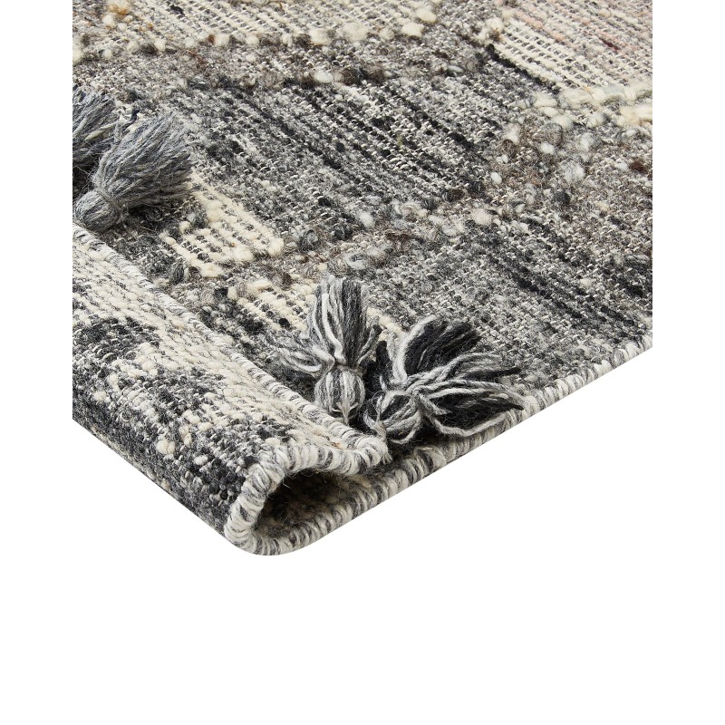 Dywan wełniany kilim 200 x 300 cm szary ARATASHEN