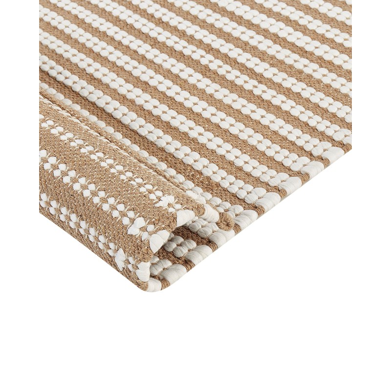Dywan bawełniany 80 x 150 cm biały z brązowym SOFULU