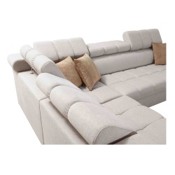 Ecksofa Venna III mit Schlaffunktion, USB-Anschluss und aufklappbarer Bar - Plüsch, Avra 2