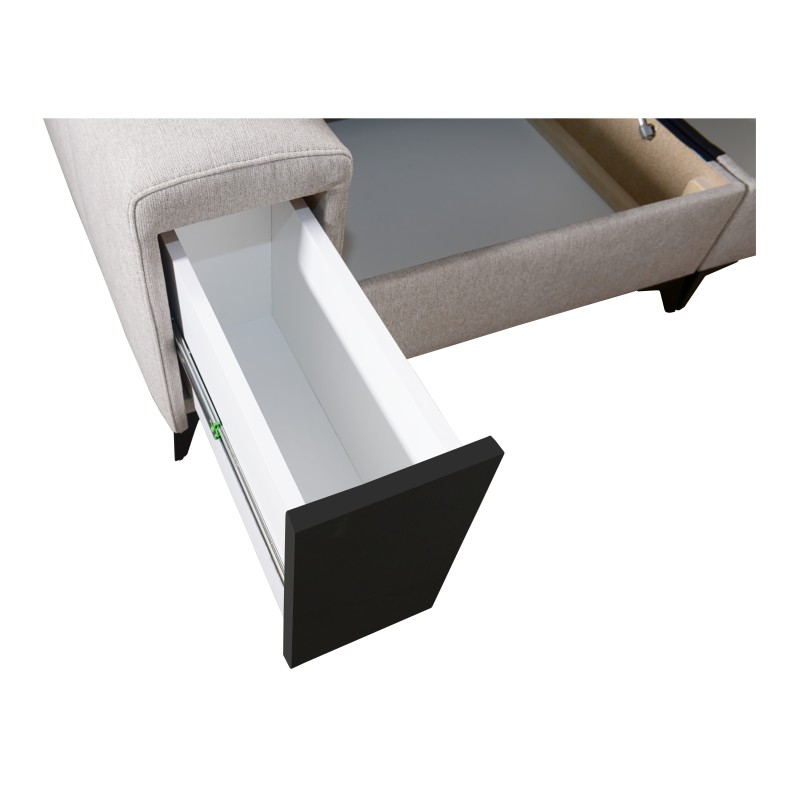 Esquina Venna III con función de cama, puerto USB y bar abierto - Plusz, Avra 2