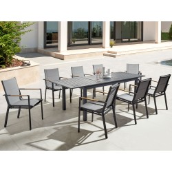 Stół ogrodowy rozkładany SKALOMA 180/240 cm 90 cm Metal Ciemnoszary