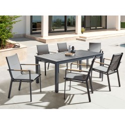 Stół ogrodowy rozkładany SKALOMA 180/240 cm 90 cm Metal Ciemnoszary