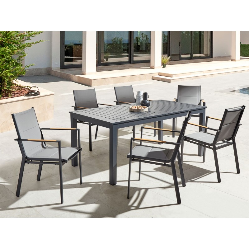 Stół ogrodowy rozkładany SKALOMA 180/240 cm 90 cm Metal Ciemnoszary