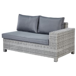 Zestaw ogrodowy ze stolikiem i otomaną dla 9 osób TEGLIO Modułowy Technorattan Szary