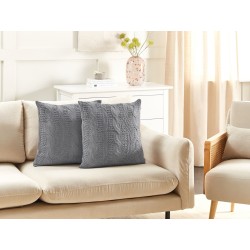 Zestaw 2 poduszek dekoracyjnych CONSTYLIS Bawełna 45 x 45 cm Ciemnoszary Jednolity