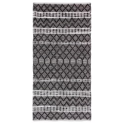 Dywan skórzany 80 x 150 cm czarny z beżowym FEHIMLI