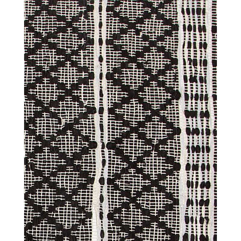 Dywan skórzany 80 x 150 cm czarny z beżowym FEHIMLI