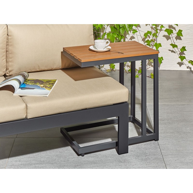 Stolik ogrodowy MESSINA 60 cm 35 cm Czarny