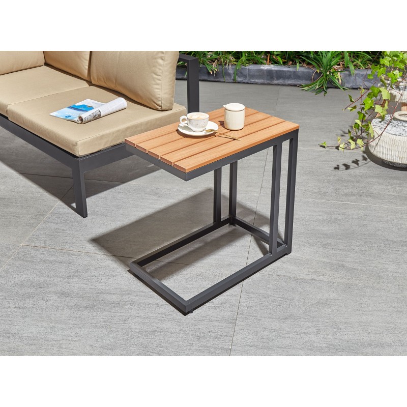 Stolik ogrodowy MESSINA 60 cm 35 cm Czarny