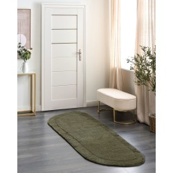 Dywan z wiskozy 80 x 250 cm ciemnozielony BERANI