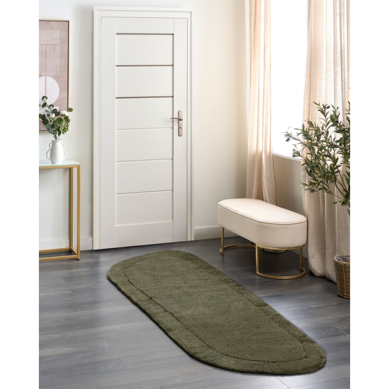 Dywan z wiskozy 80 x 250 cm ciemnozielony BERANI