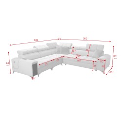 Ecksofa Venna III mit Schlaffunktion, USB-Anschluss und aufklappbarer Bar - Plüsch, Avra 2