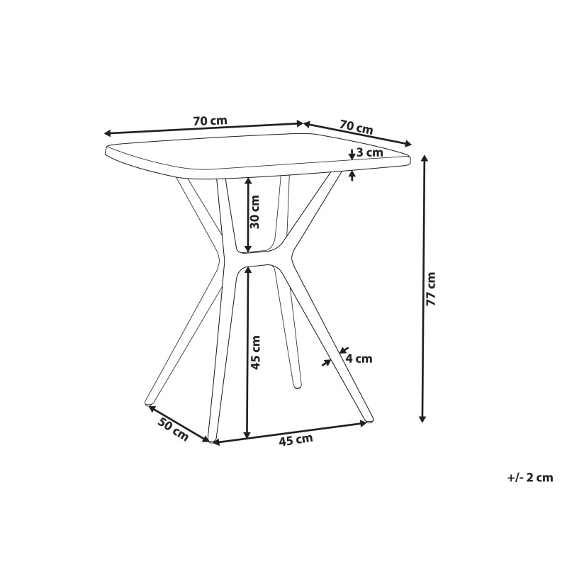 Stół ogrodowy SERSALE 70 cm 70 cm Biały
