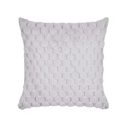 Zestaw 2 poduszek dekoracyjnych PURSLANE Sztuczne futro 43 x 43 cm Jasnoszary Wzór geometryczny