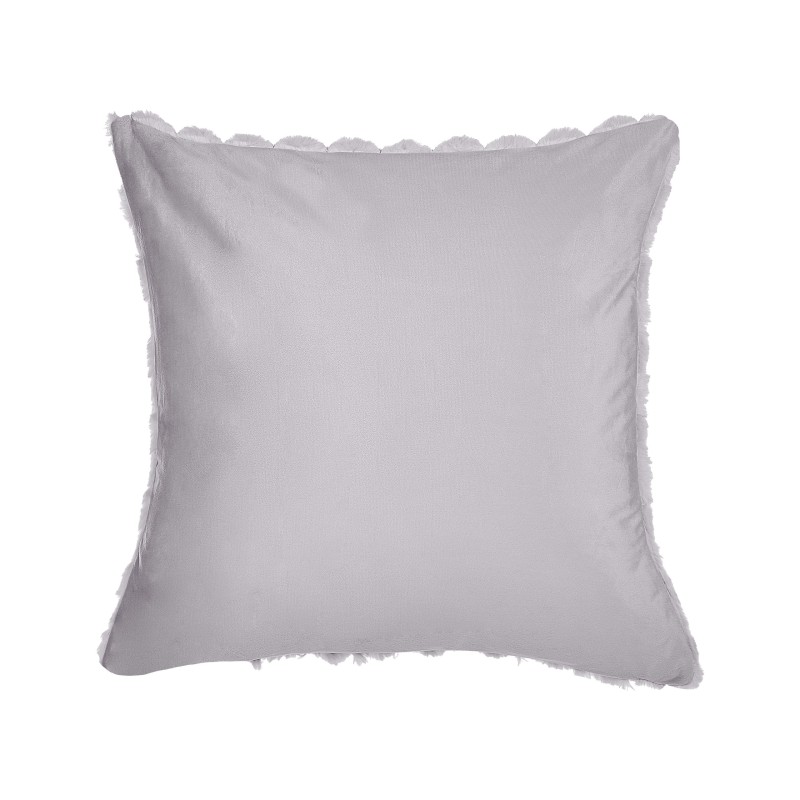 Zestaw 2 poduszek dekoracyjnych PURSLANE Sztuczne futro 43 x 43 cm Jasnoszary Wzór geometryczny