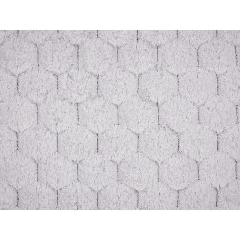 Zestaw 2 poduszek dekoracyjnych PURSLANE Sztuczne futro 43 x 43 cm Jasnoszary Wzór geometryczny