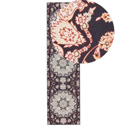 Dywan 80 x 300 cm czarno-beżowy ARITAS