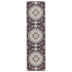 Dywan 80 x 300 cm czarno-beżowy ARITAS