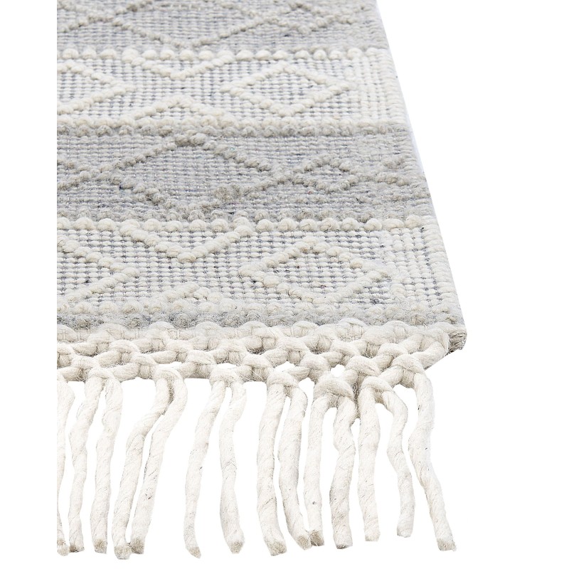 Dywan wełniany 160 x 230 cm szary z białym TONYA