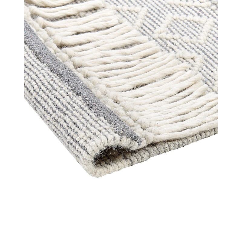 Dywan wełniany 160 x 230 cm szary z białym TONYA