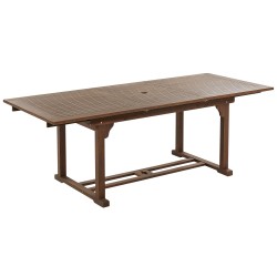 Stół ogrodowy rozkładany AMANTEA 160/220 cm 90 cm Drewno akacjowe Ciemnobrązowy