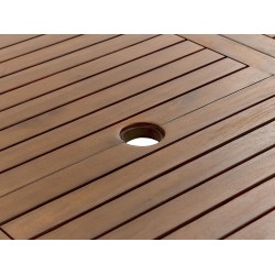 Stół ogrodowy rozkładany AMANTEA 160/220 cm 90 cm Drewno akacjowe Ciemnobrązowy