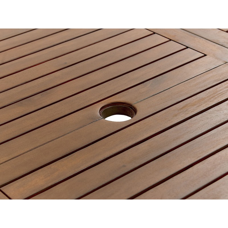 Stół ogrodowy rozkładany AMANTEA 160/220 cm 90 cm Drewno akacjowe Ciemnobrązowy