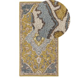 Dywan wełniany 80 x 150 cm żółto-niebieski MUCUR