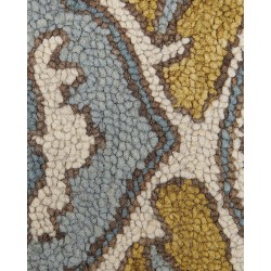 Dywan wełniany 80 x 150 cm żółto-niebieski MUCUR